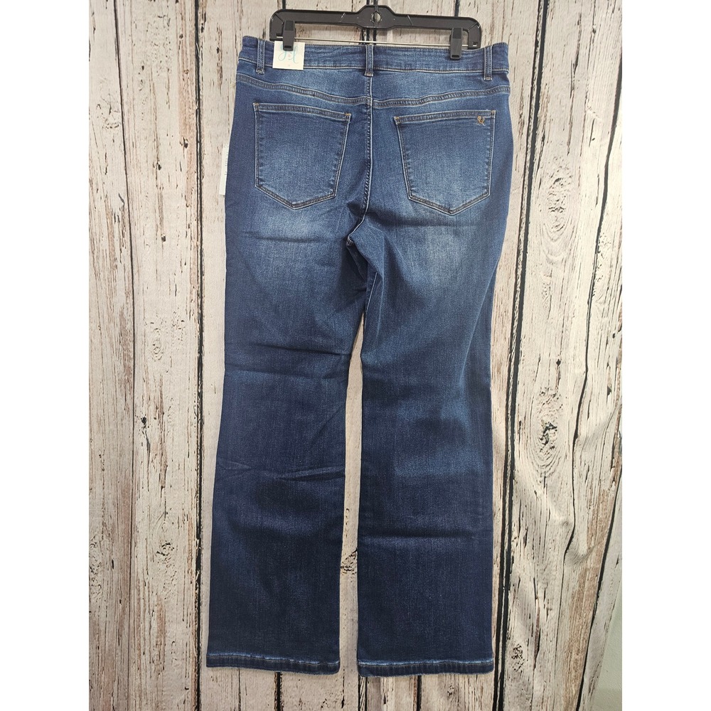 Grace and Lace Jeans Women 16 Blue Solid Straight Leg Stretch Denim Dark Wash - Picture 3 of 5